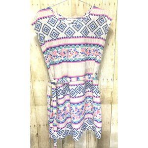 Women's Under Skies Mini Dress Polyester Sleeveless Floral & Aztec Print Sz M